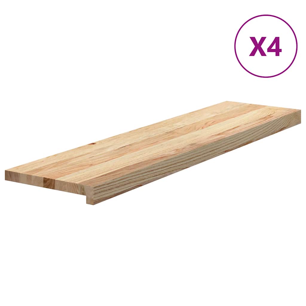 Trappetrinn 4 stk ubehandlet 100x30x2 cm heltre eik