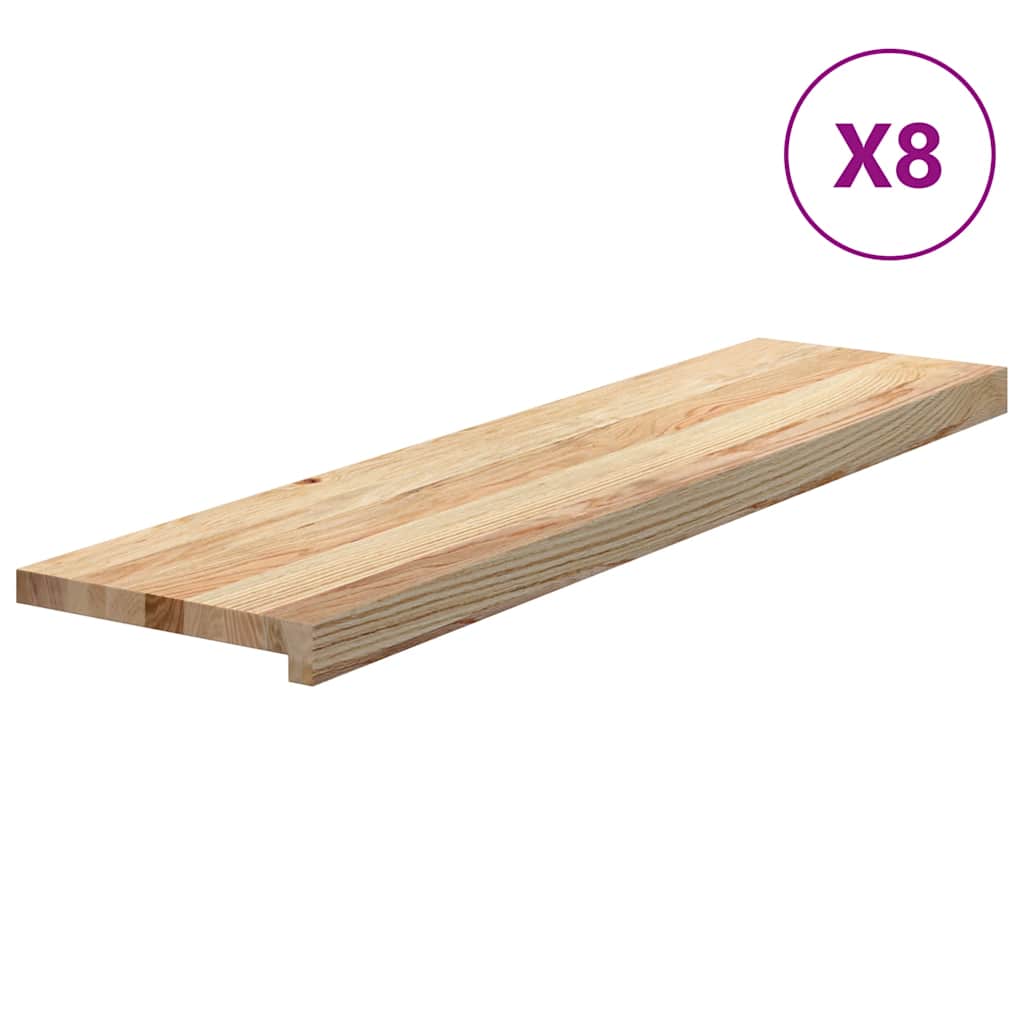 Trappetrinn 8 stk ubehandlet 100x25x2 cm heltre eik
