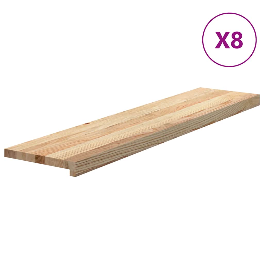 Trappetrinn 8 stk ubehandlet 110x30x2 cm heltre eik