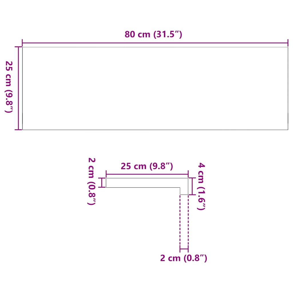 Trappetrinn 12 stk ubehandlet 80x25x2 cm heltre eik