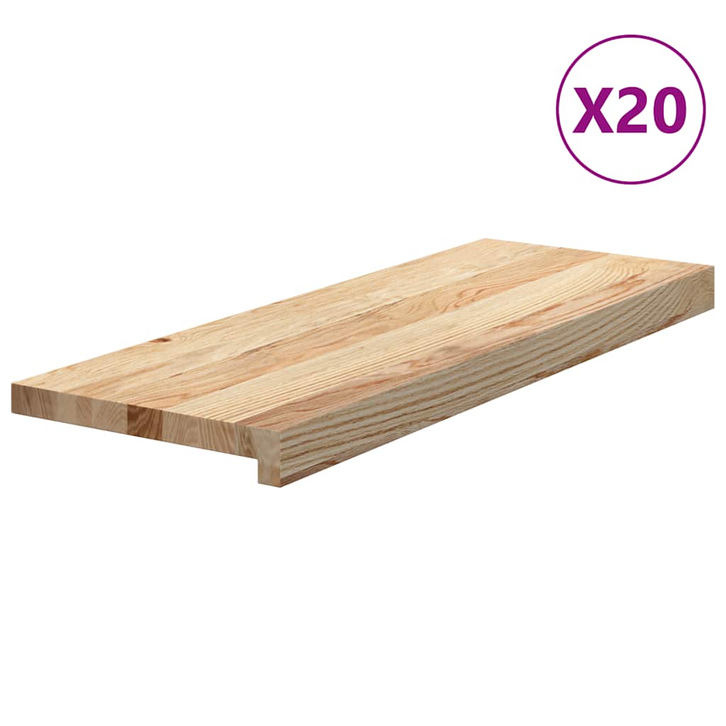 Trappetrinn 20 stk ubehandlet 70x30x2 cm heltre eik