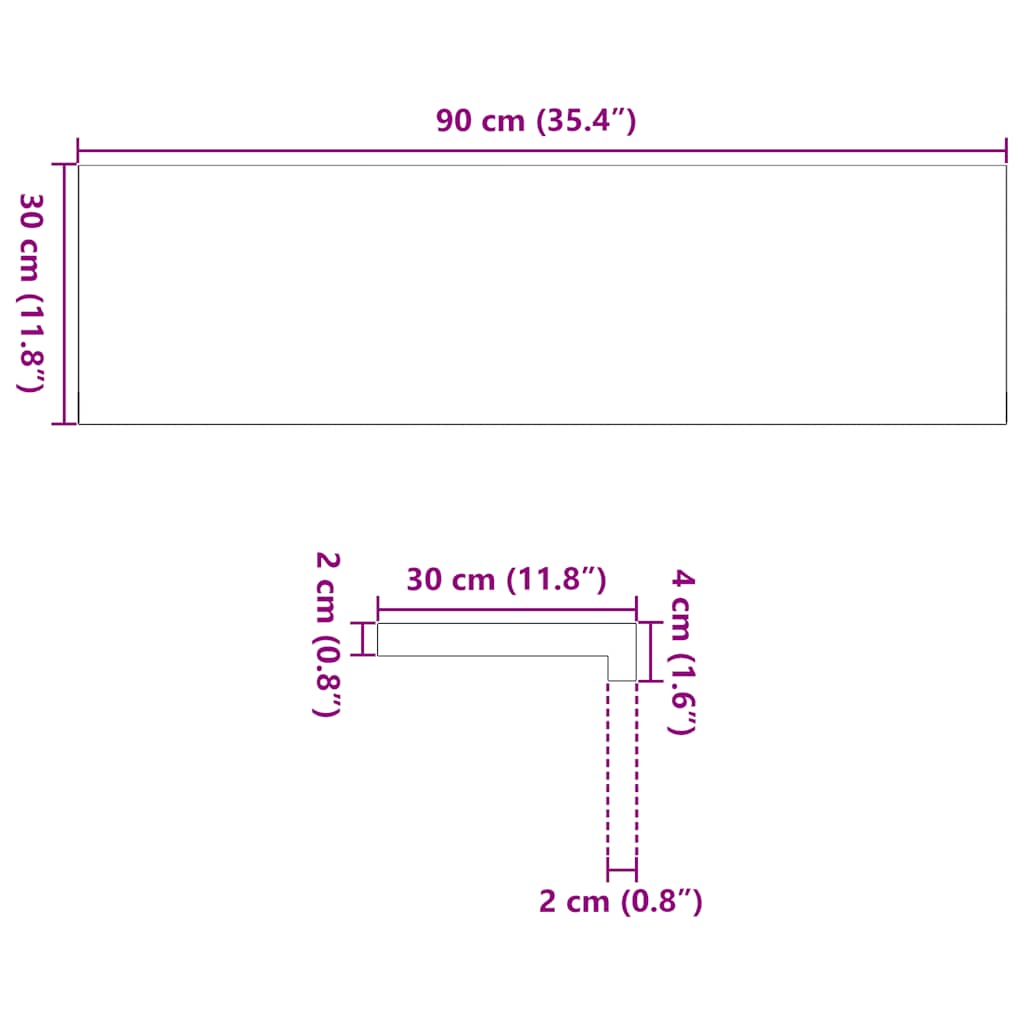 Trappetrinn 4 stk lysebrun 90x30x2 cm heltre eik