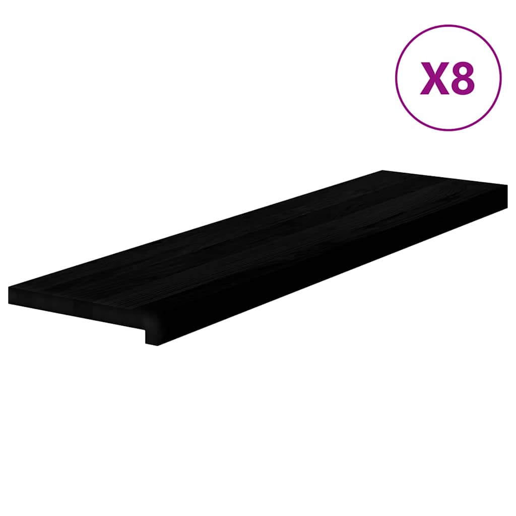 Trappetrinn 8 stk brunsvart 100x30x2 cm heltre eik