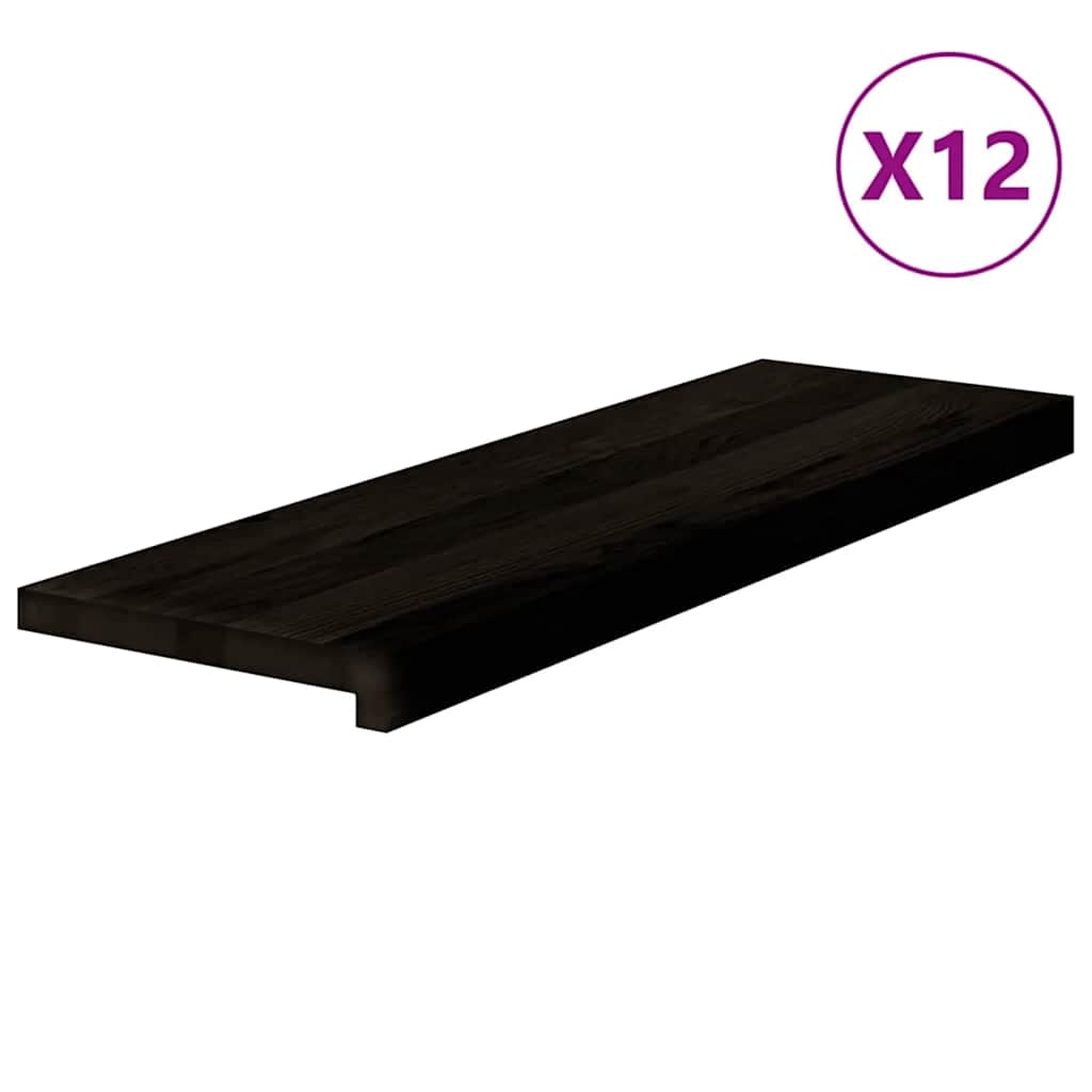 Trappetrinn 12 stk mørkebrun 80x30x2 cm heltre eik