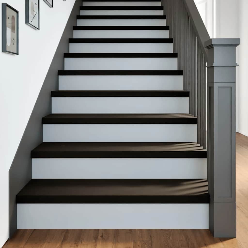 Trappetrinn 12 stk brunsvart 100x30x2 cm heltre eik