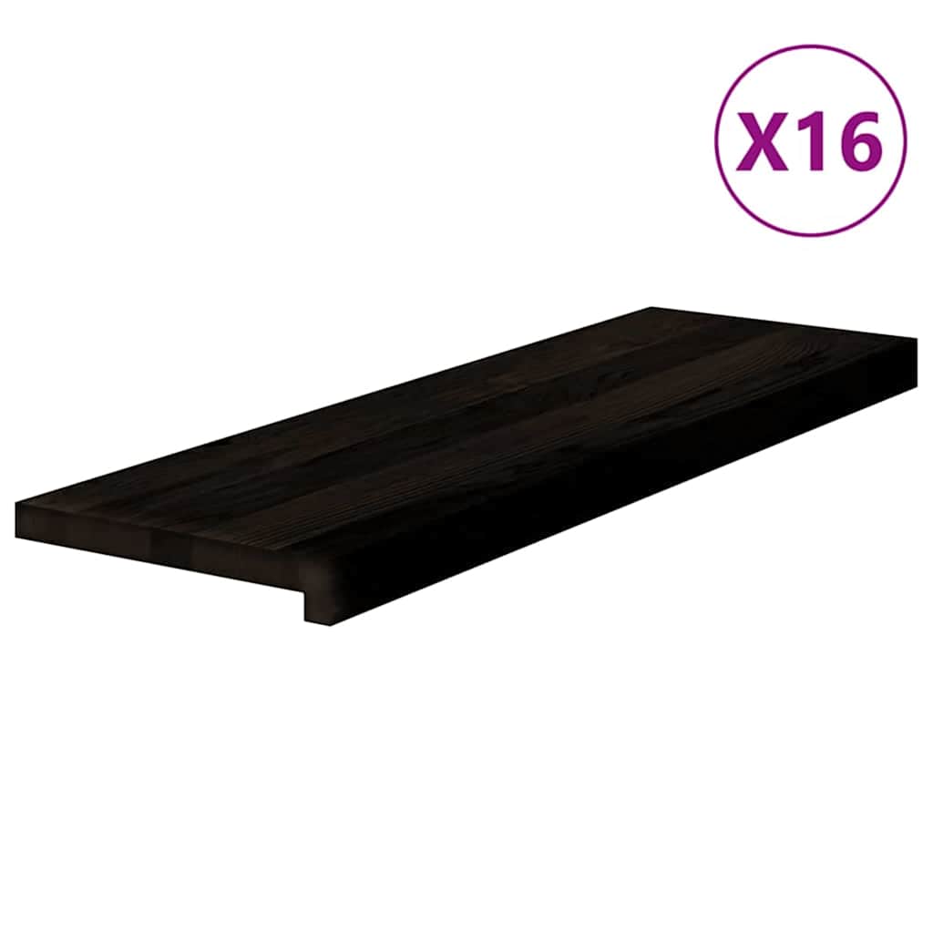 Trappetrinn 16 stk mørkebrun 80x30x2 cm heltre eik