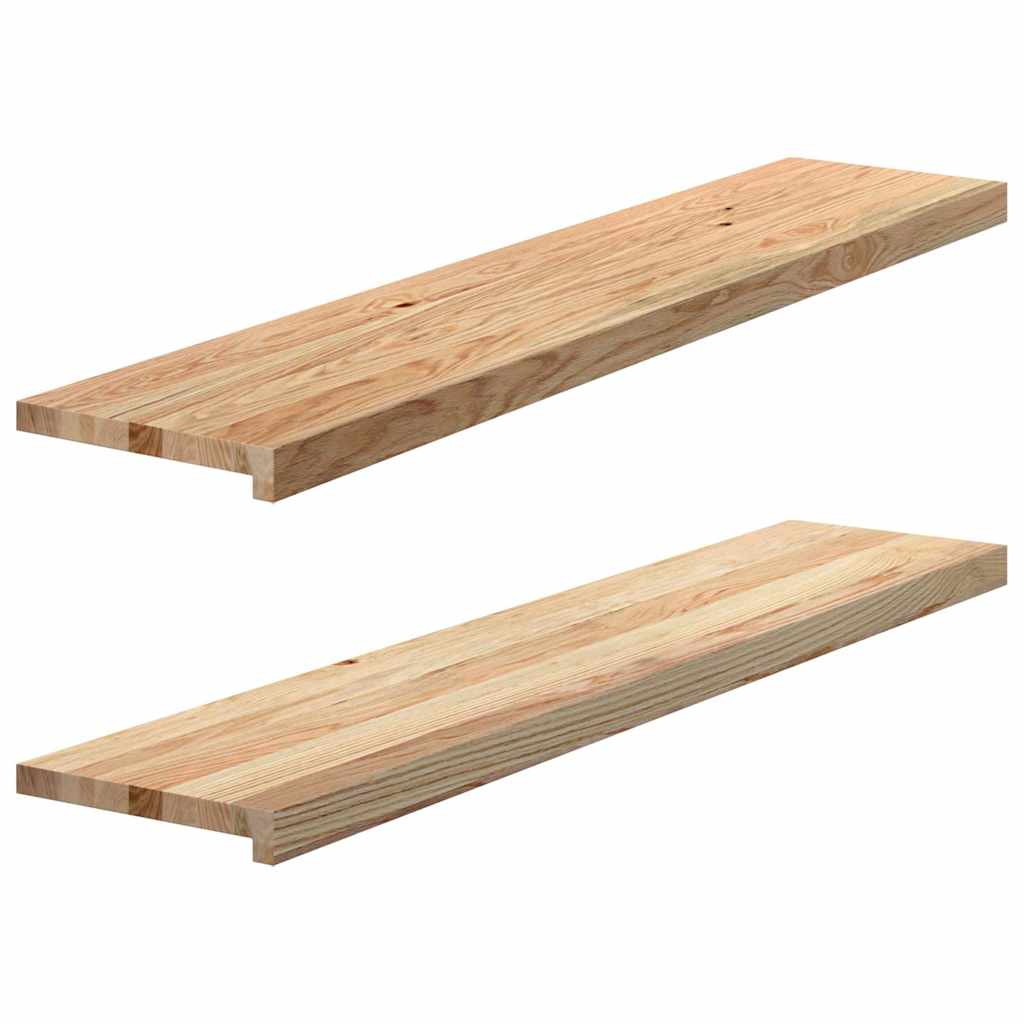 Trappetrinn 2 stk ubehandlet 120x25x2 cm heltre eik