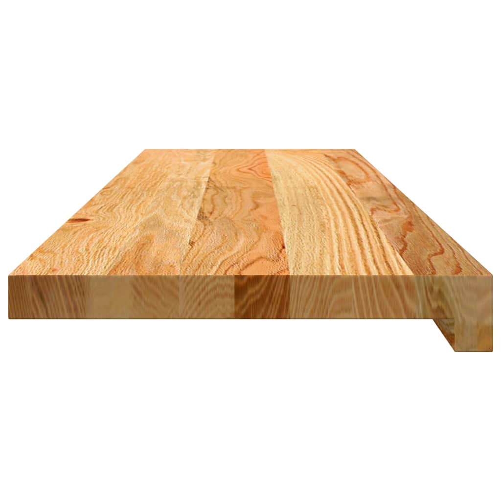 Trappetrinn 2 stk lysebrun 90x25x2 cm heltre eik