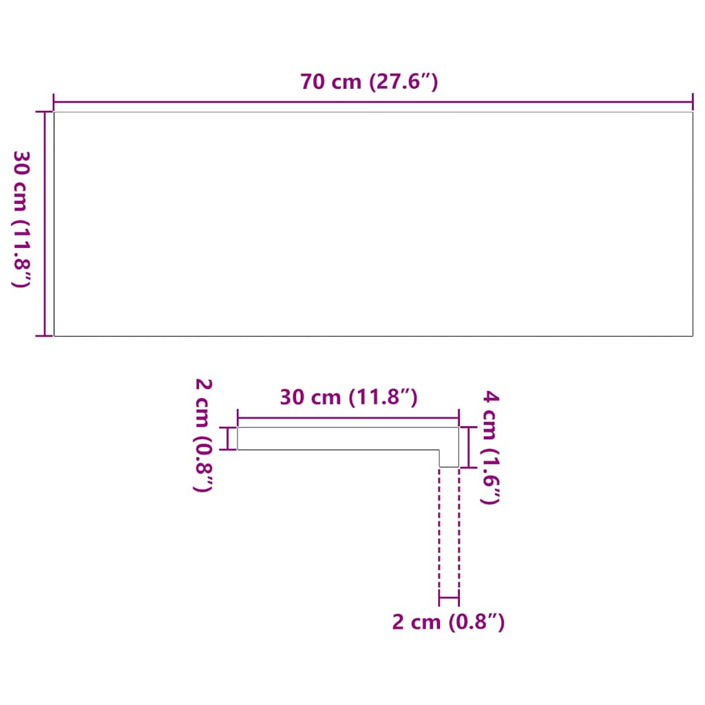 Trappetrinn 2 stk brunsvart 70x30x2 cm heltre eik