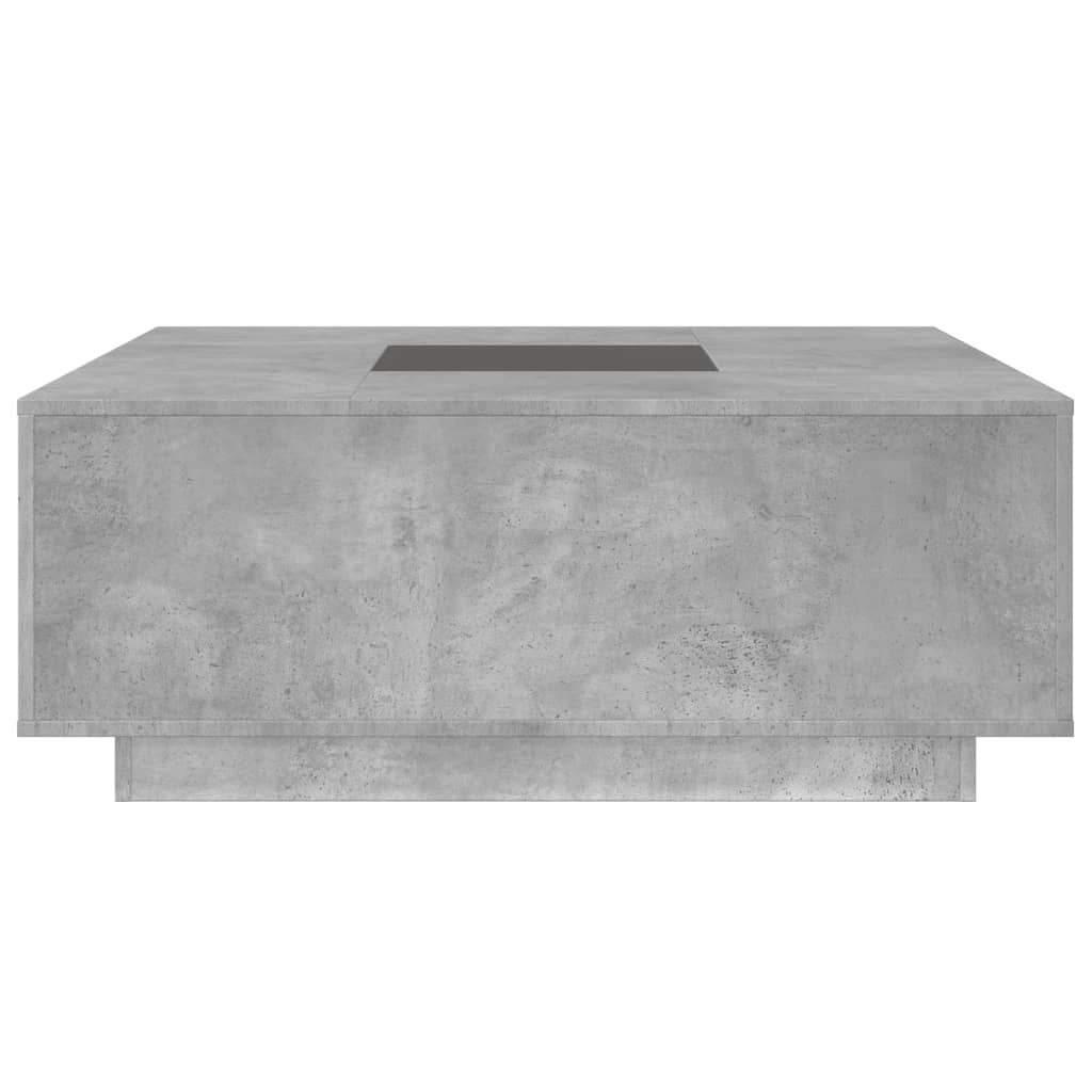 Salongbord med Infinity LED betonggrå 100x100x40 cm