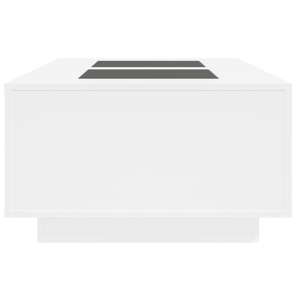 Salongbord med Infinity LED hvit 116x69x40 cm