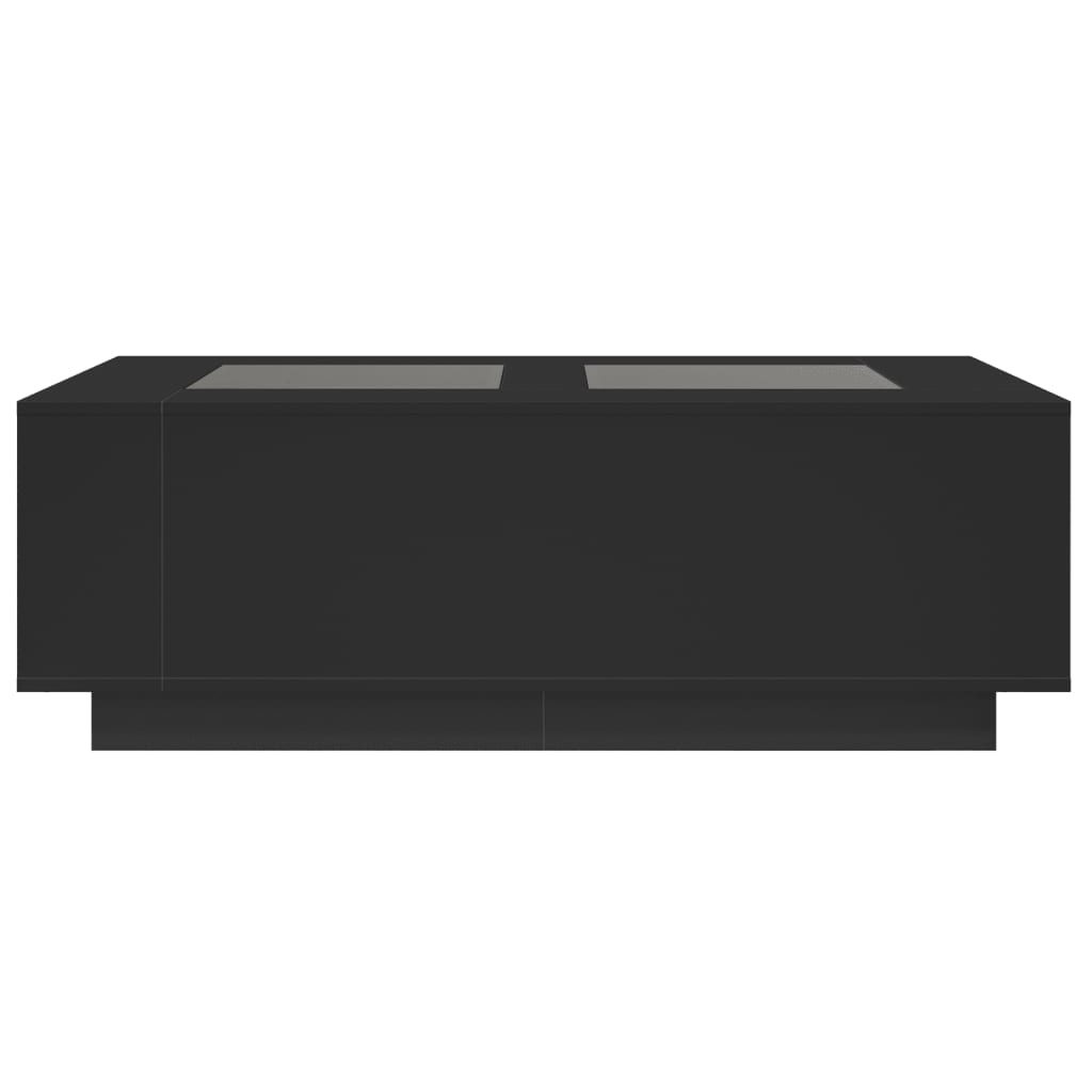 Salongbord med Infinity LED svart 116x69x40 cm