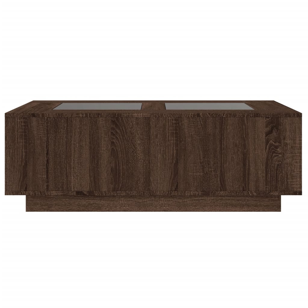 Salongbord med Infinity LED brun eik 116x69x40 cm