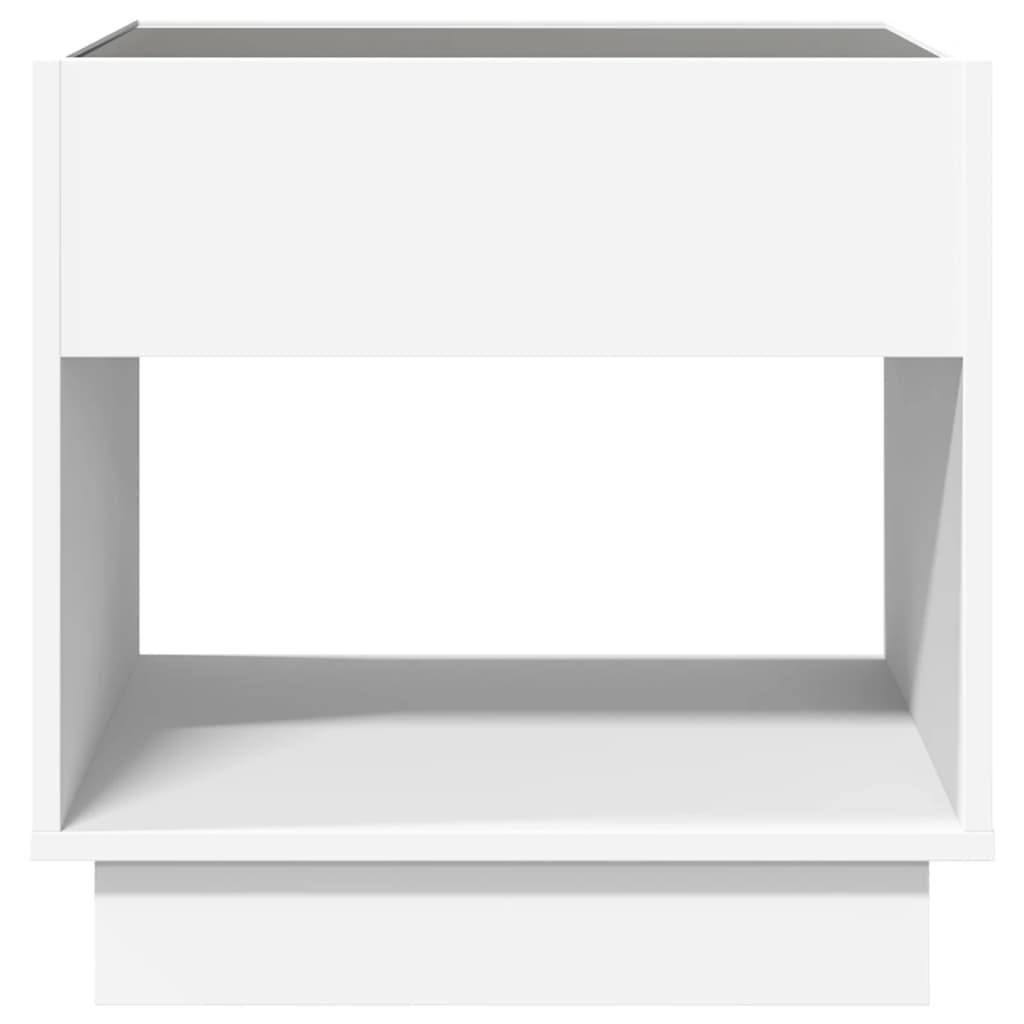 Salongbord med Infinity LED hvit 50x50x50 cm