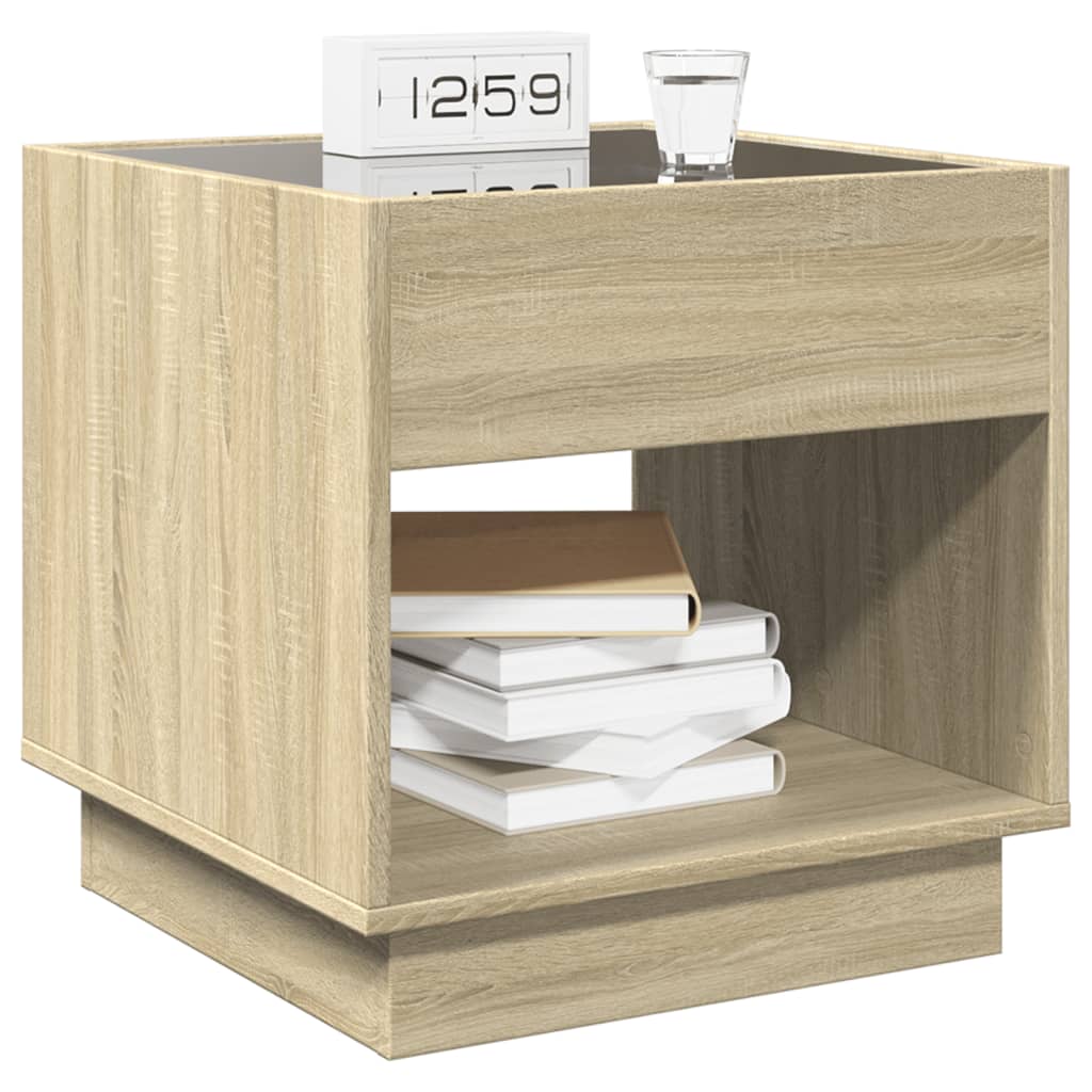 Salongbord med Infinity LED sonoma eik 50x50x50 cm