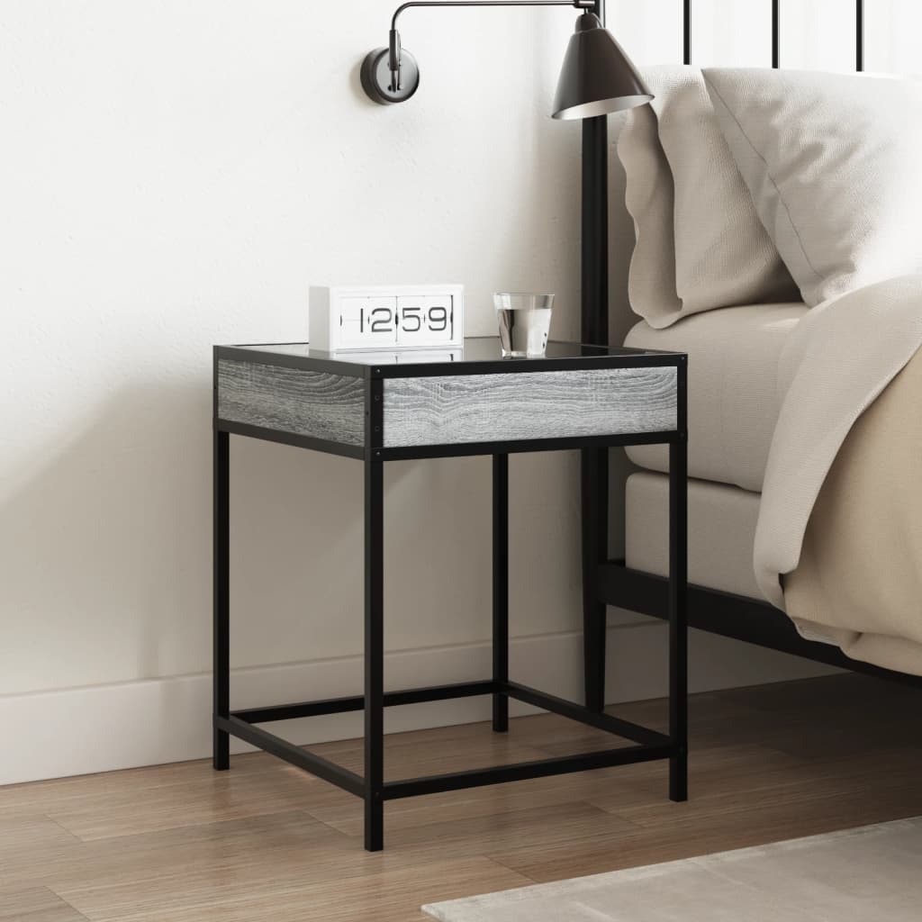 Salongbord med Infinity LED grå sonoma 40x40x51 cm