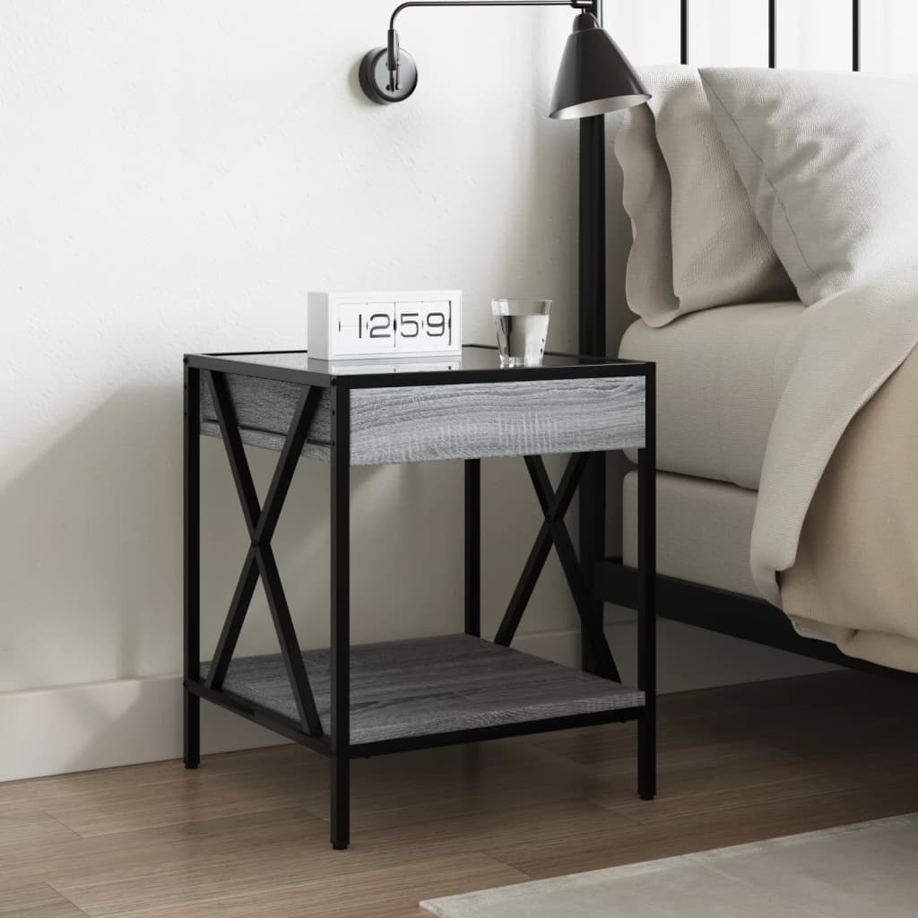 Salongbord med Infinity LED grå sonoma 40x40x49 cm