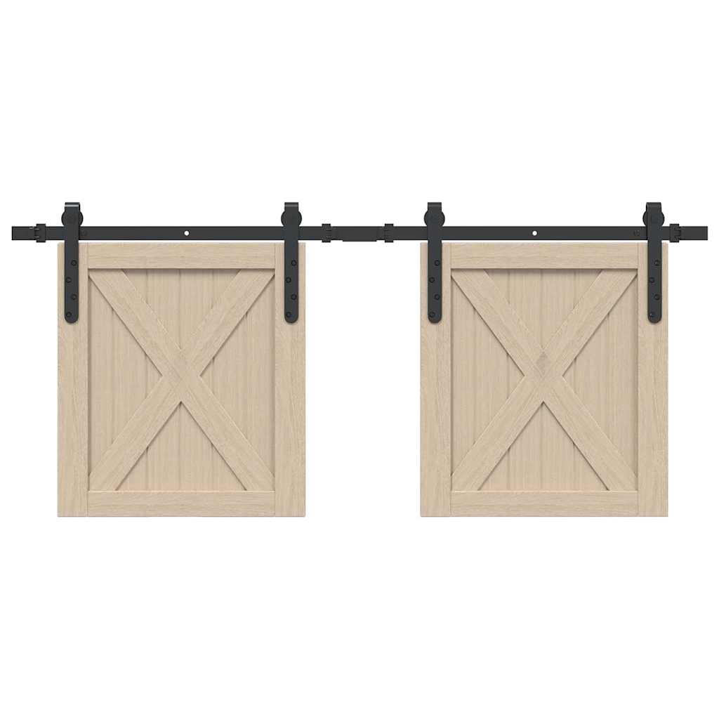 Skyvedørsett for skap 122 cm karbonstål