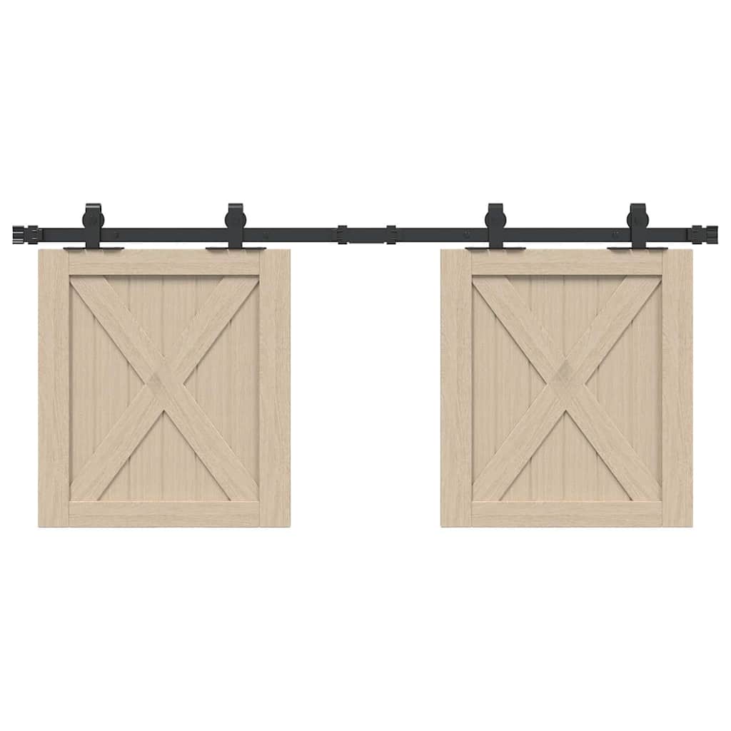 Skyvedørsett for skap 122 cm karbonstål