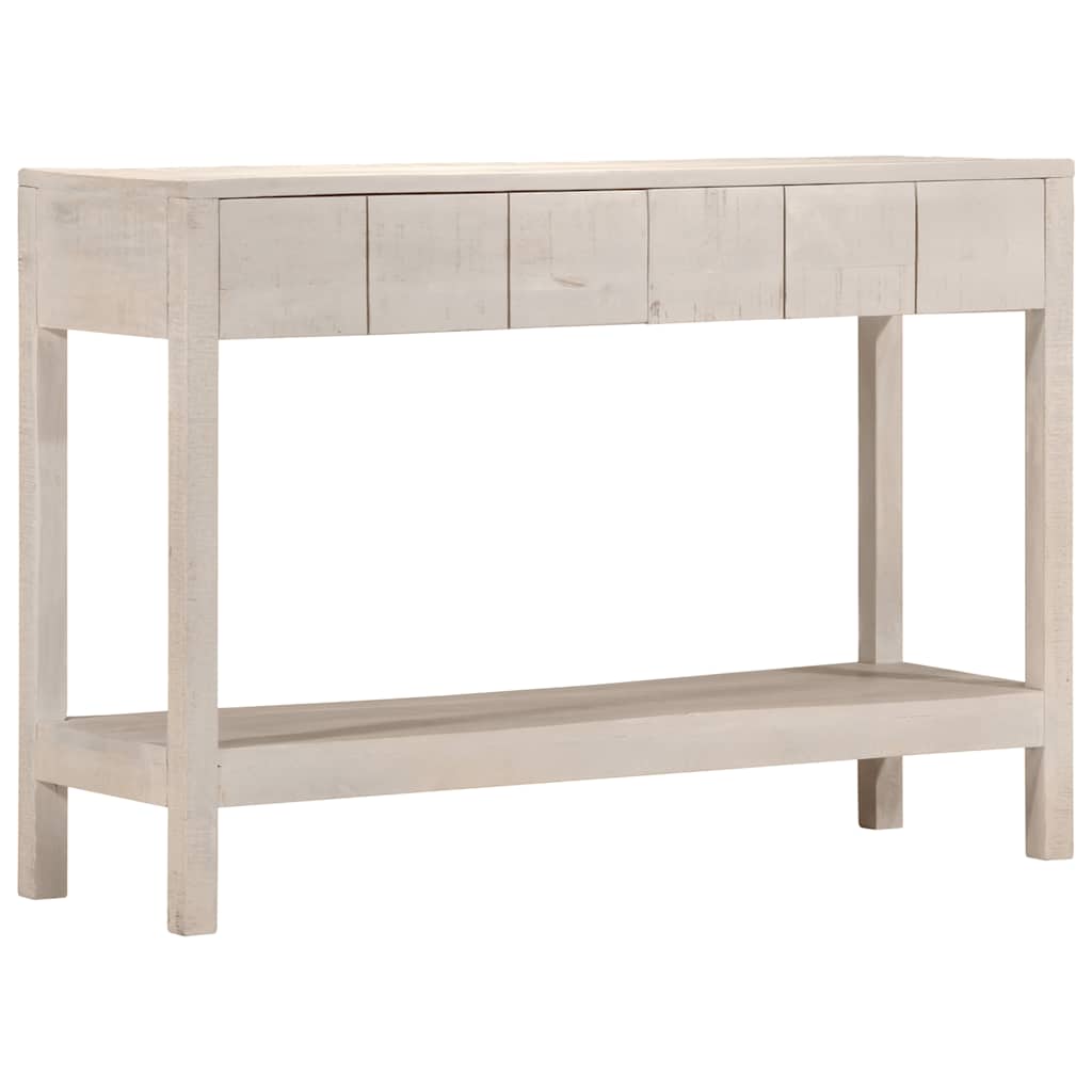 Konsollbord hvit 110x35x75 cm heltre mango