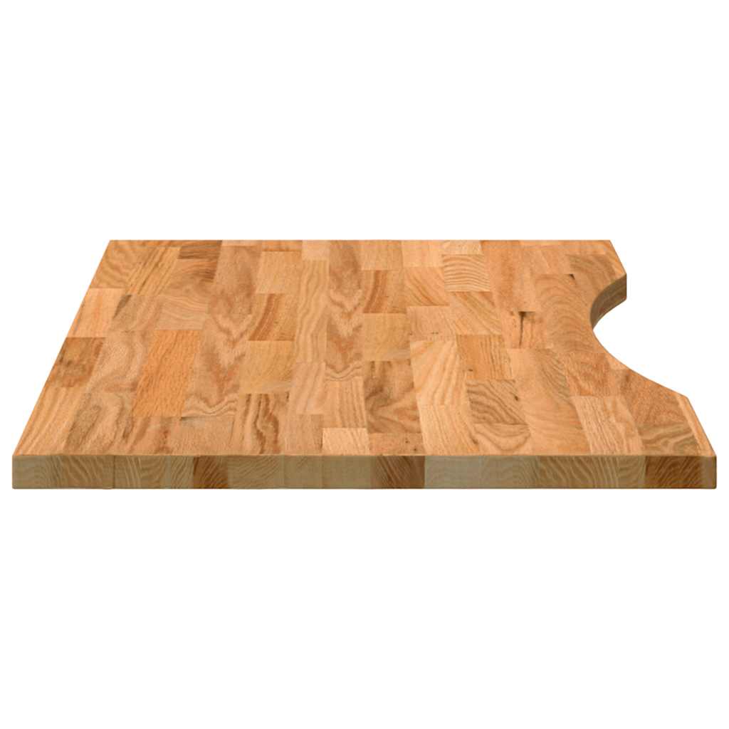 Bordplate lysebrun 80x60x2,5 cm rektangulær heltre eik