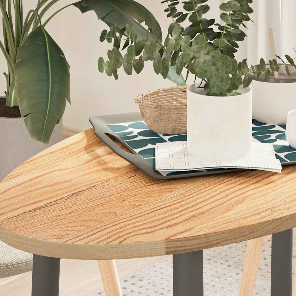 Bordplate 100x50x2 cm oval heltre eik vidaXL