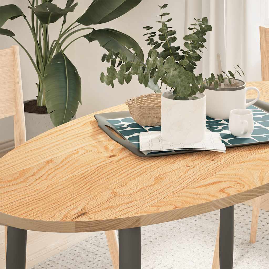 Bordplate 120x60x2 cm oval heltre eik vidaXL