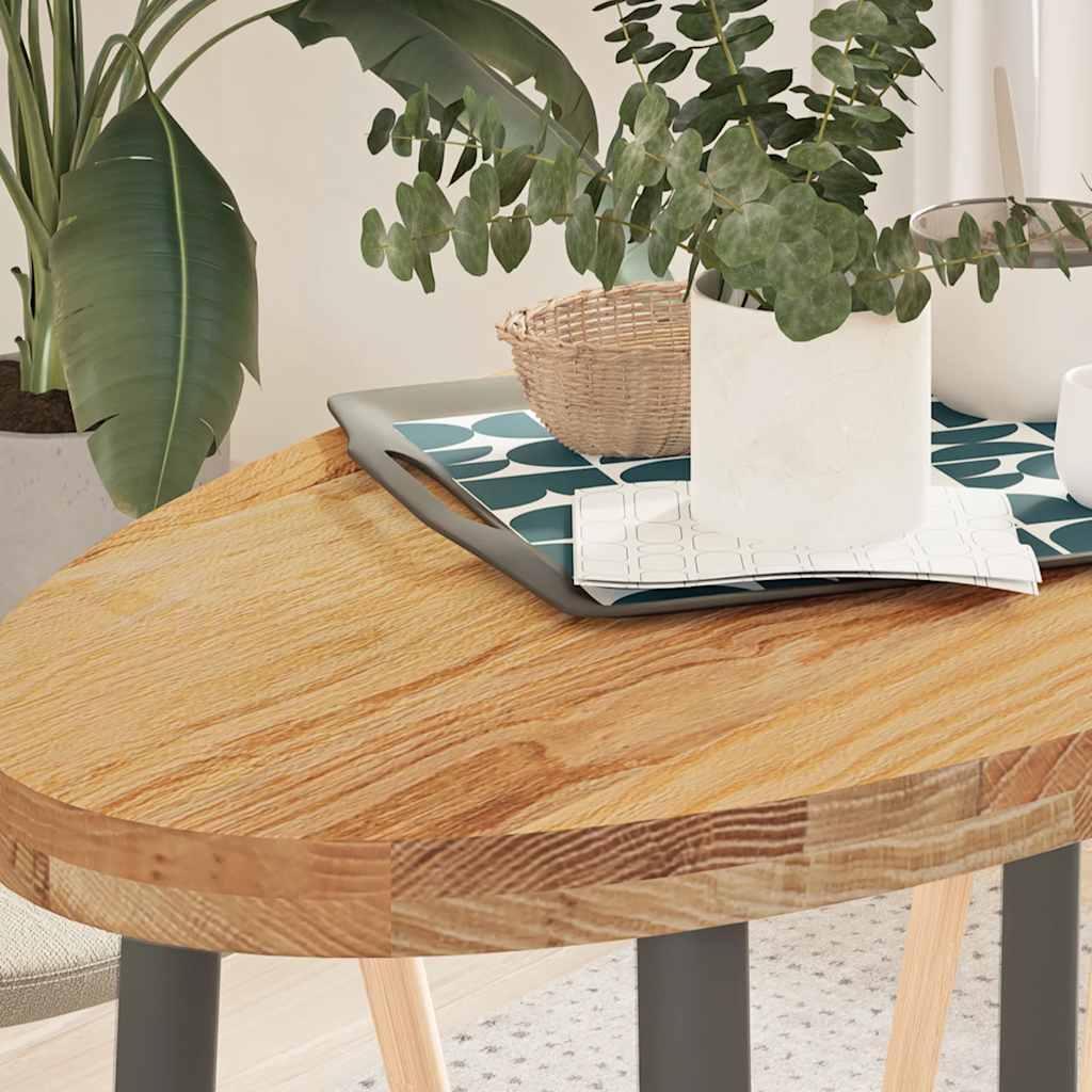 Bordplate lysebrun 100x50x4 cm oval heltre eik