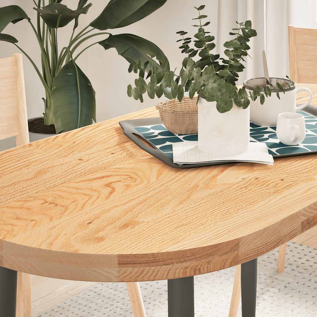 Bordplate 120x60x4 cm oval heltre eik vidaXL
