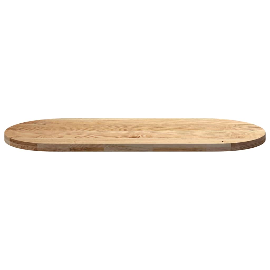 Bordplate 140x60x4 cm oval heltre eik vidaXL