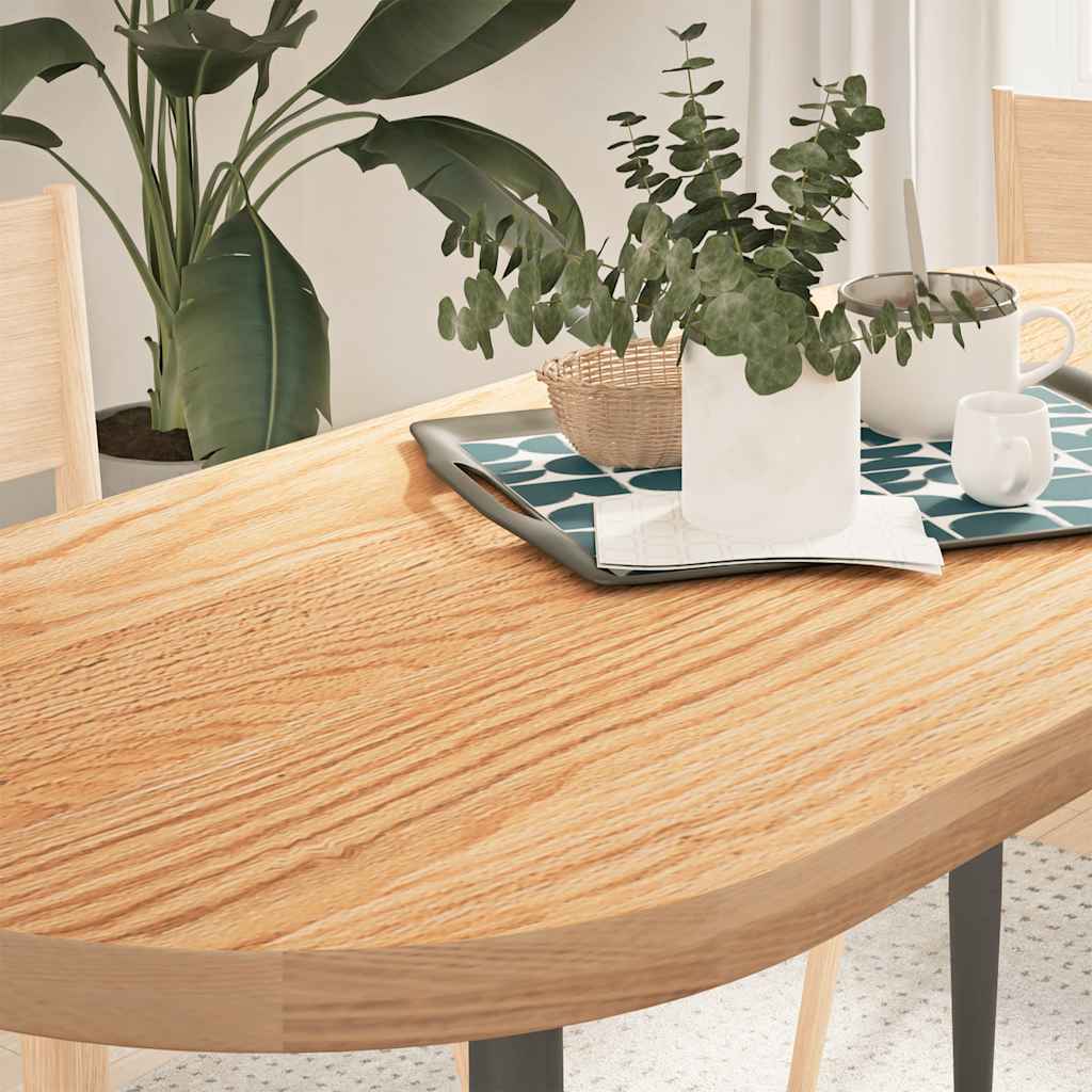 Bordplate 140x60x4 cm oval heltre eik vidaXL