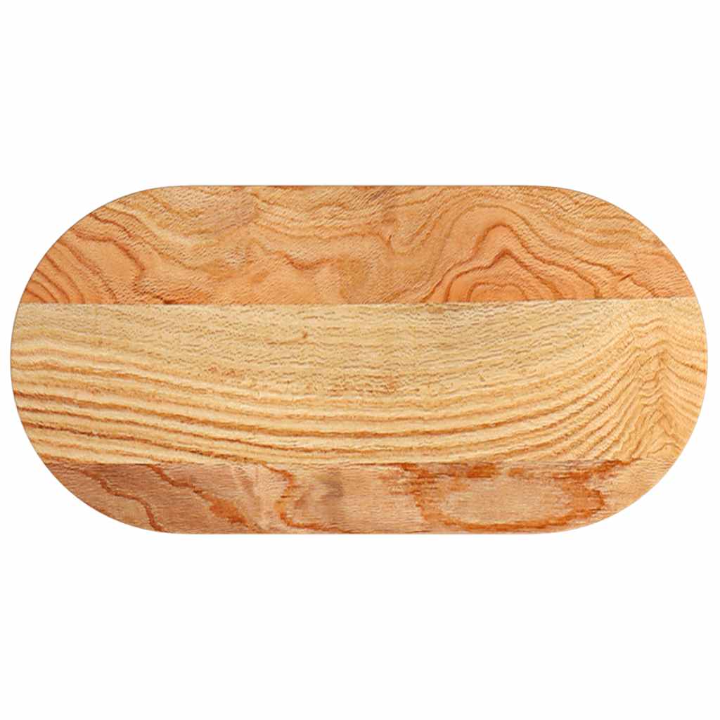 Bordplate lysebrun 80x40x2 cm oval heltre eik