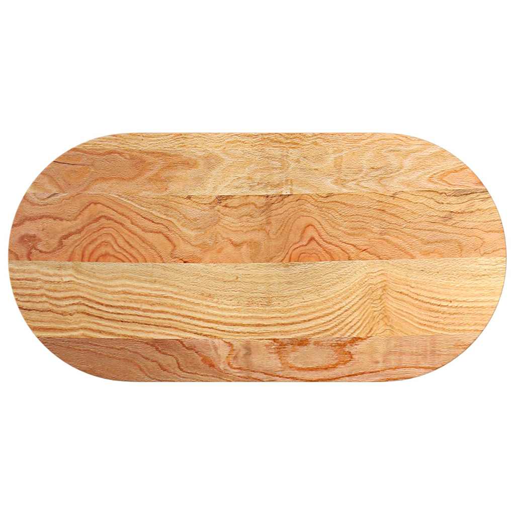 Bordplate lysebrun 100x50x2 cm oval heltre eik