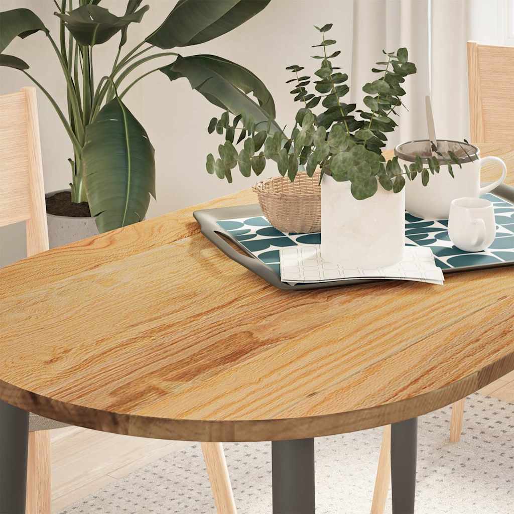 Bordplate lysebrun 120x60x2 cm oval heltre eik vidaXL
