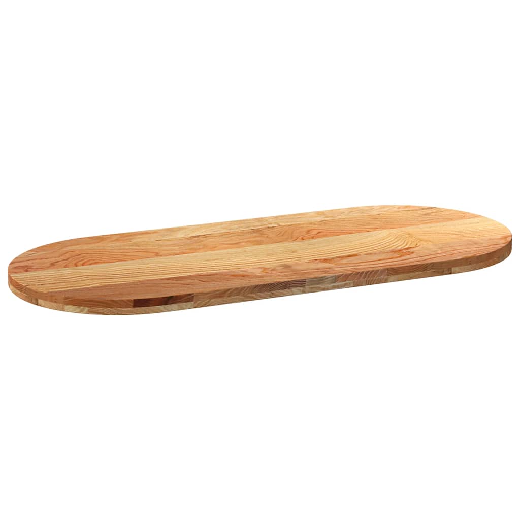 Bordplate lysebrun 140x60x4 cm oval heltre eik