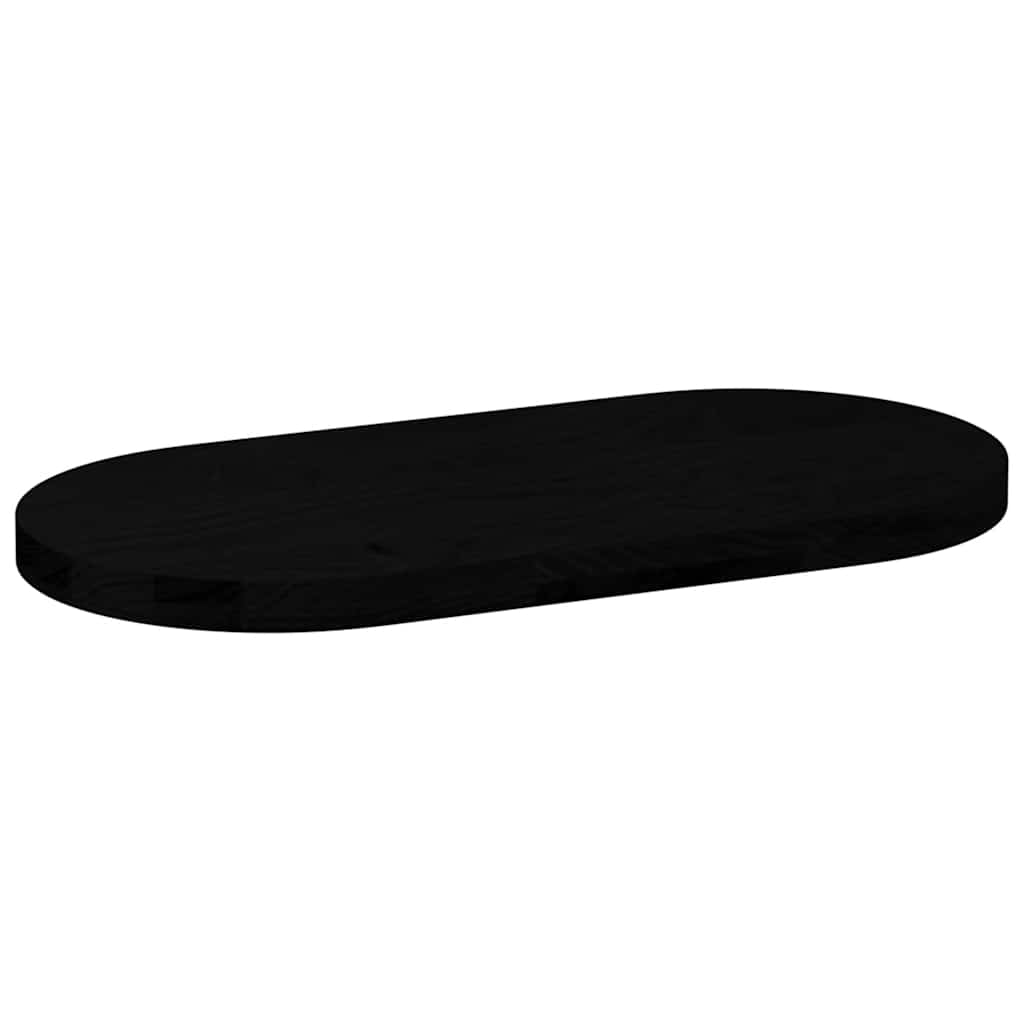 Bordplate mørkebrun 80x40x4 cm oval heltre eik