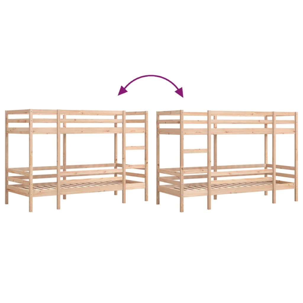 Køyeseng uten madrass 90x190 cm heltre furu