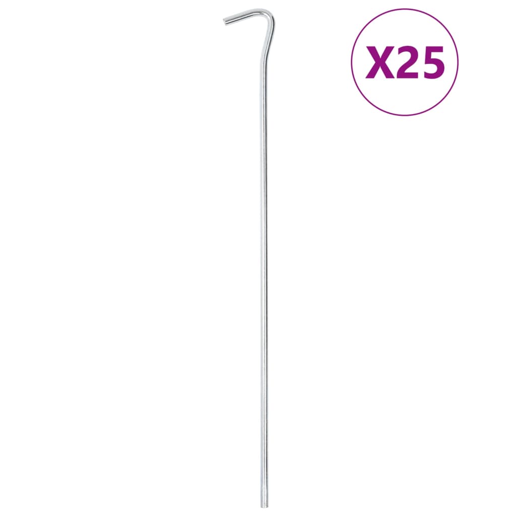 Teltplugger 25 stk 30 cm Ø5 mm galvanisert stål