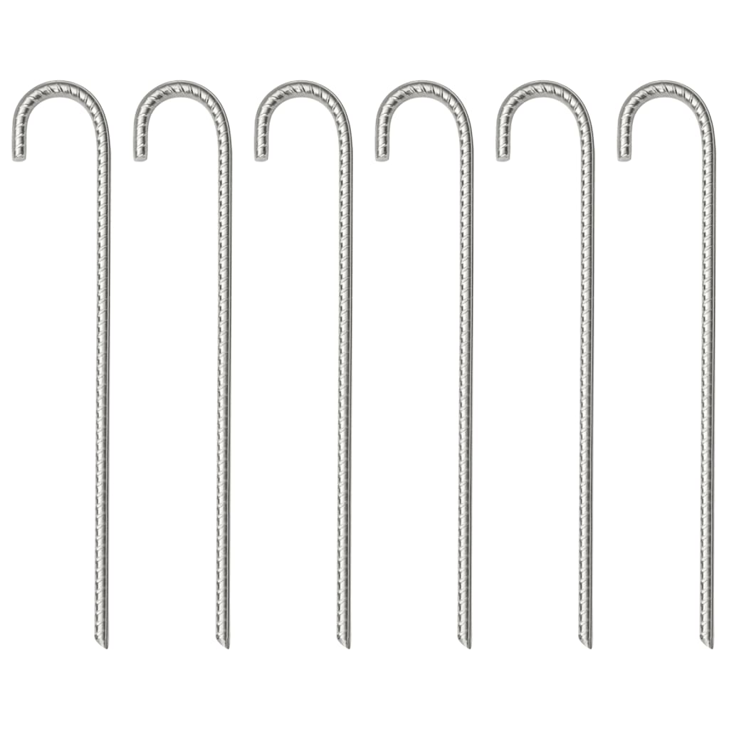 Teltplugger 6 stk 37 cm Ø10 mm galvanisert stål