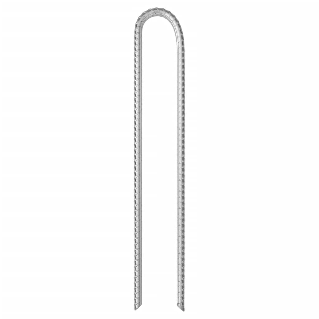 Teltplugger 6 stk U-formet 37 cm Ø10 mm galvanisert stål