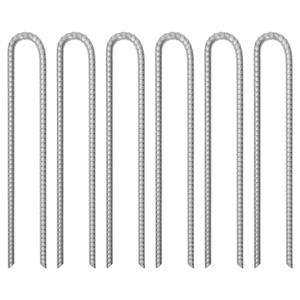 Teltplugger 6 stk U-formet 41,5 cm Ø12 mm galvanisert stål