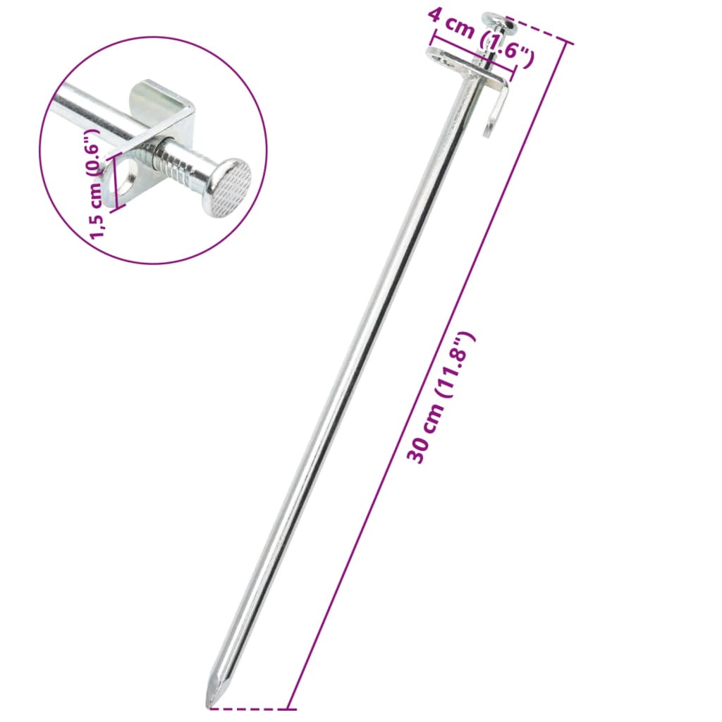 Teltplugger 24 stk 30 cm 8 mm galvanisert stål