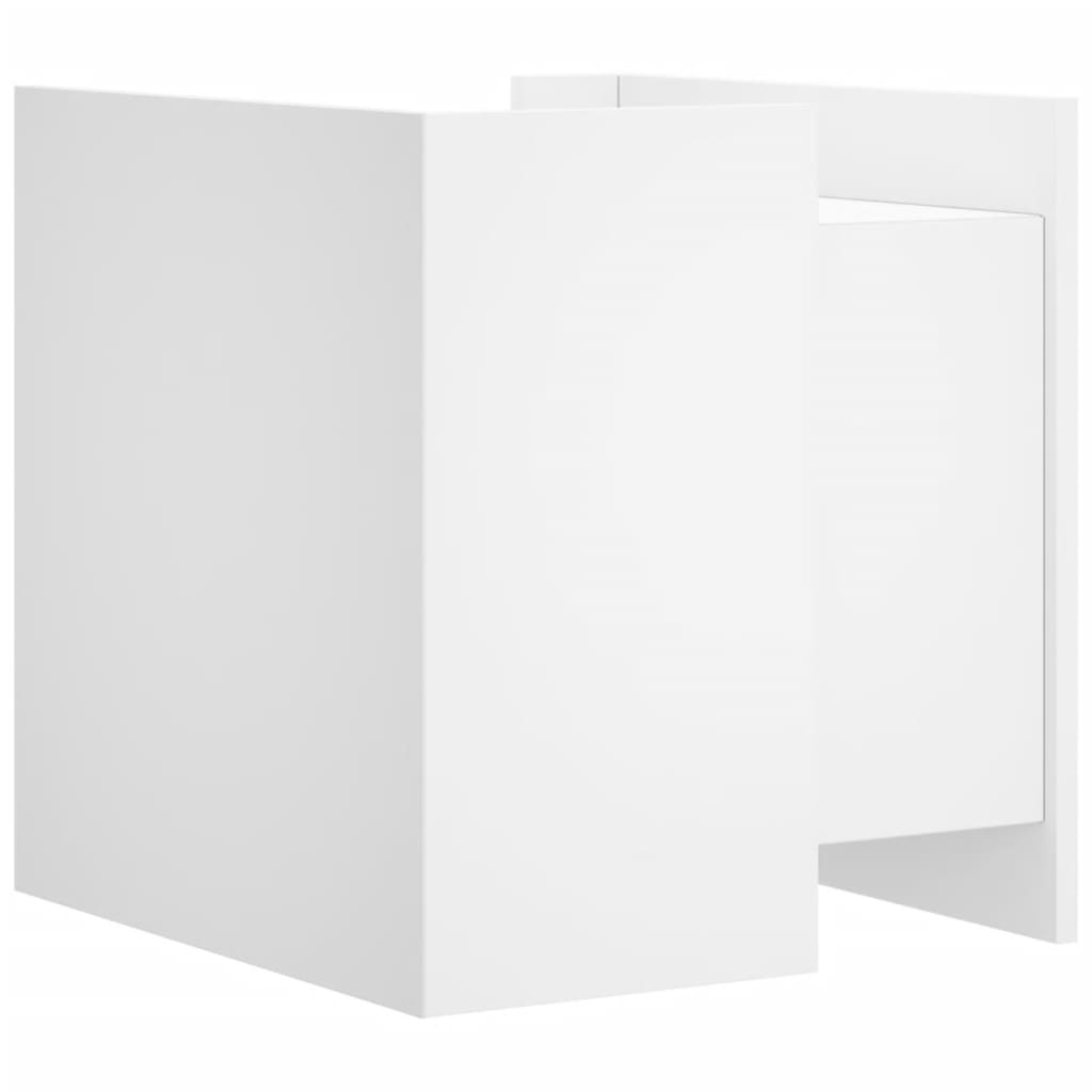 Nattbord hvit 45x50x50 cm konstruert tre