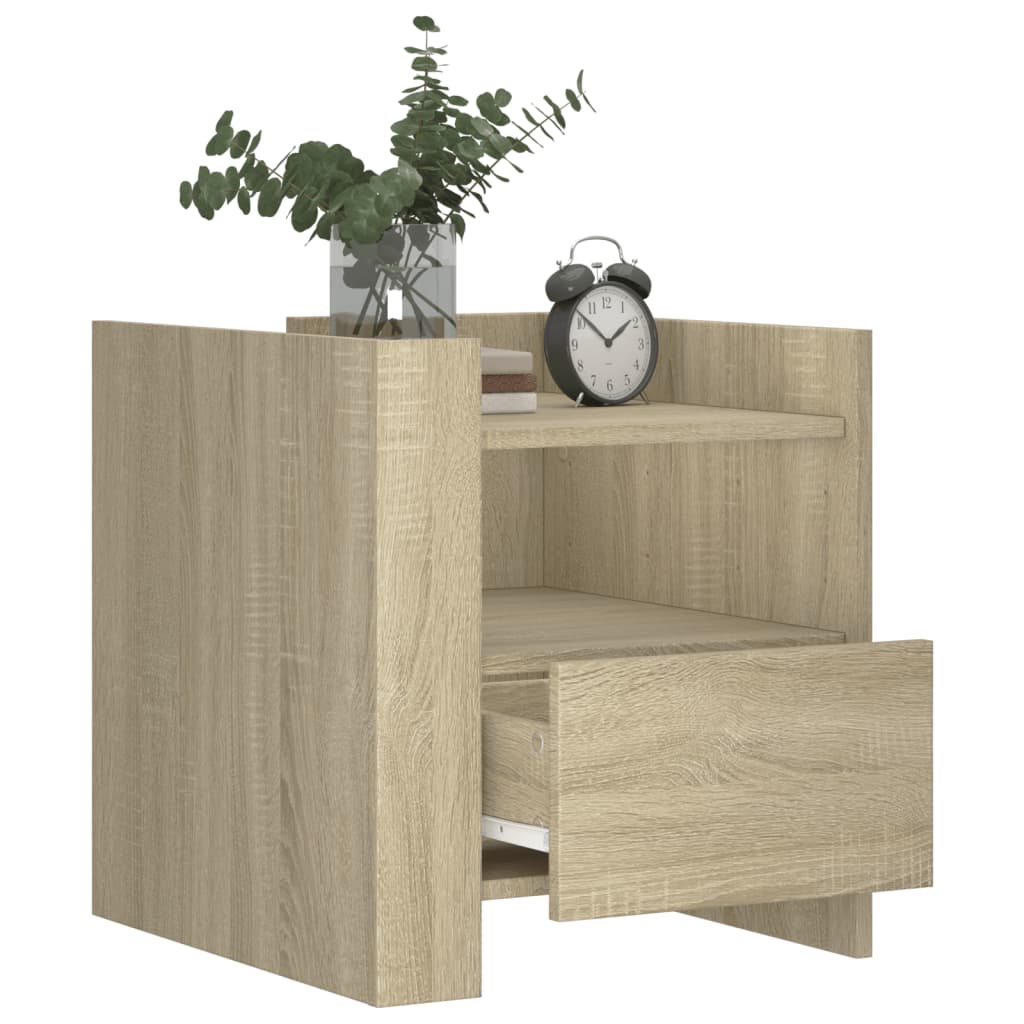 Nattbord 2 stk sonoma eik 45x50x50 cm konstruert tre