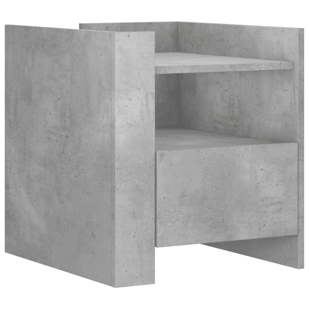 Nattbord betonggrå 45x50x50 cm konstruert tre