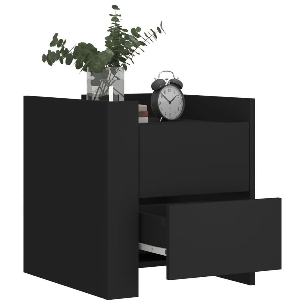 Nattbord svart 45x50x50 cm konstruert tre