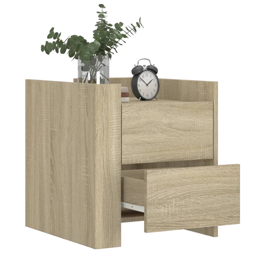 Nattbord 2 stk sonoma eik 45x50x50 cm konstruert tre