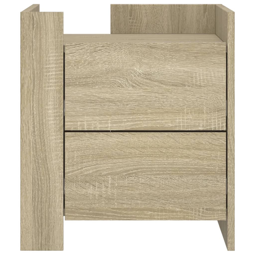 Nattbord 2 stk sonoma eik 45x50x50 cm konstruert tre