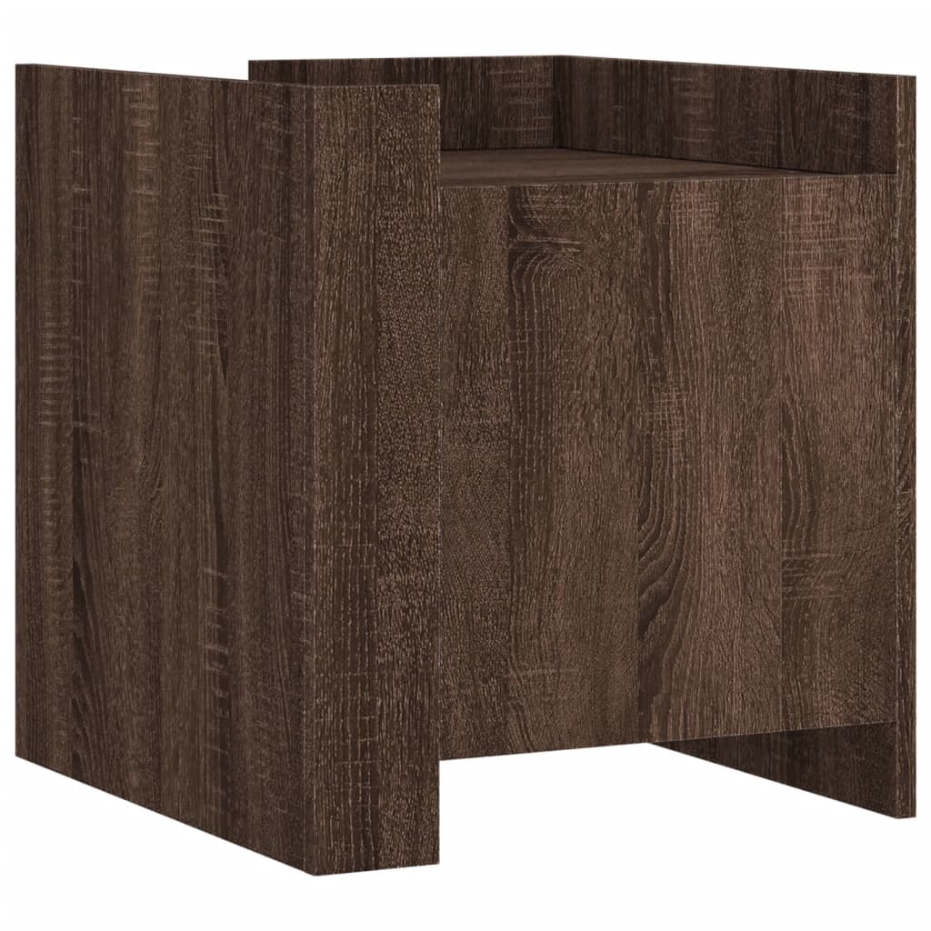 Nattbord brun eik 45x50x50 cm konstruert tre