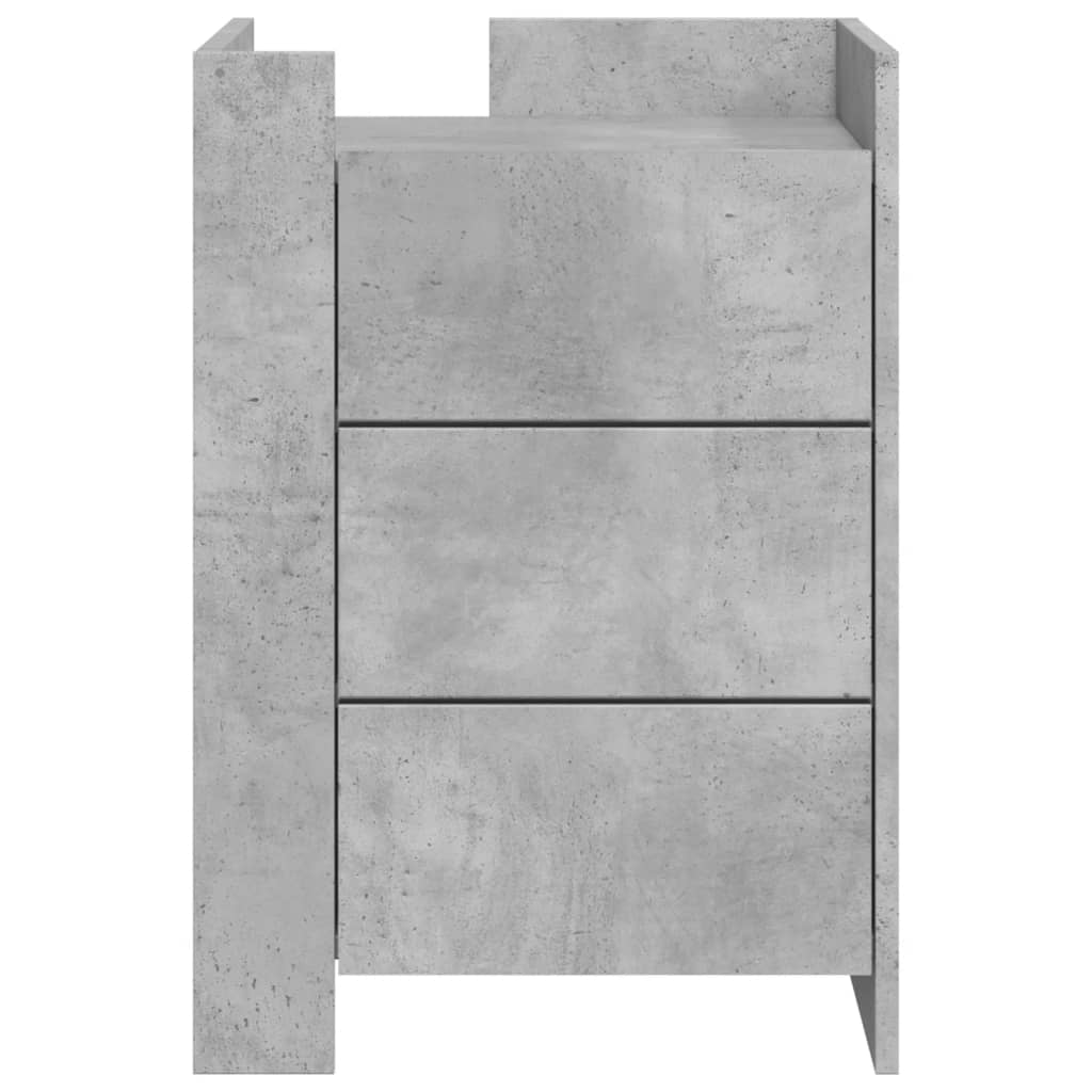 Nattbord betonggrå 45x50x65 cm konstruert tre